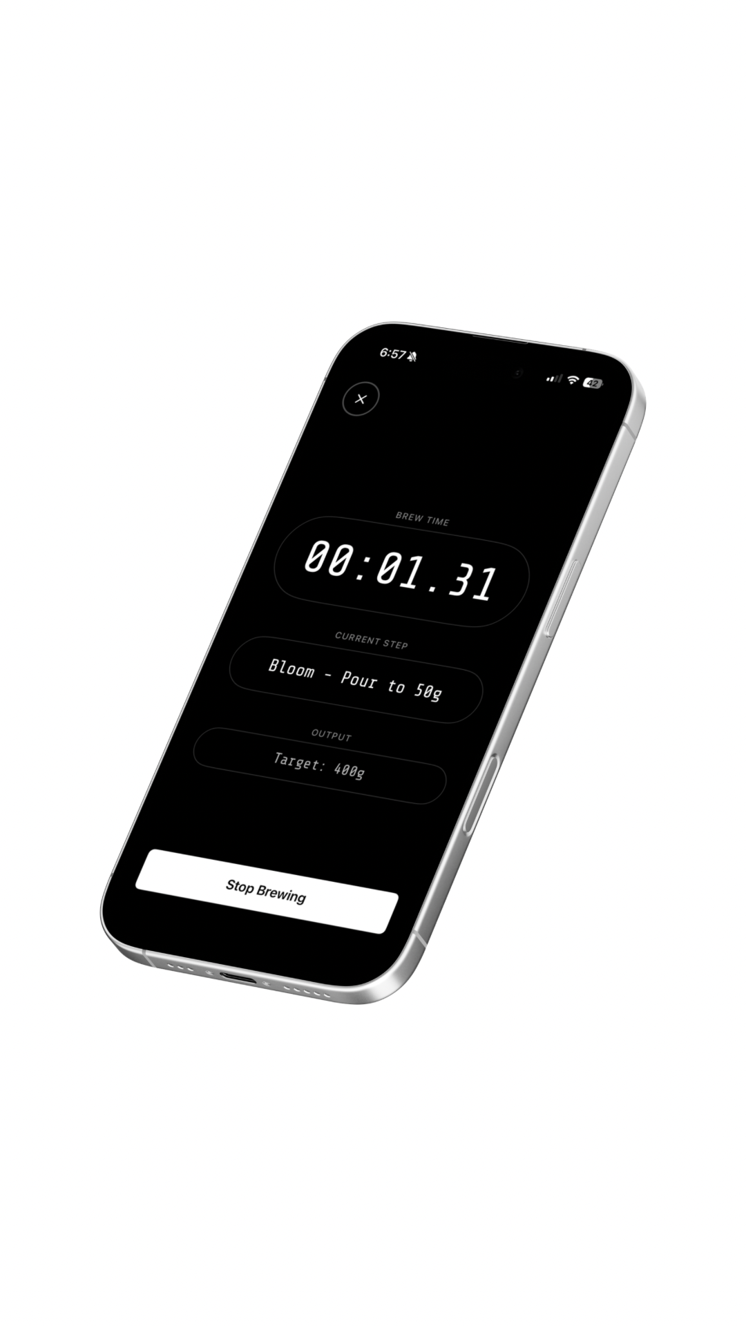 Brew timer screen